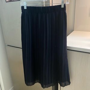 Navy Pleated Zara Midi Skirt